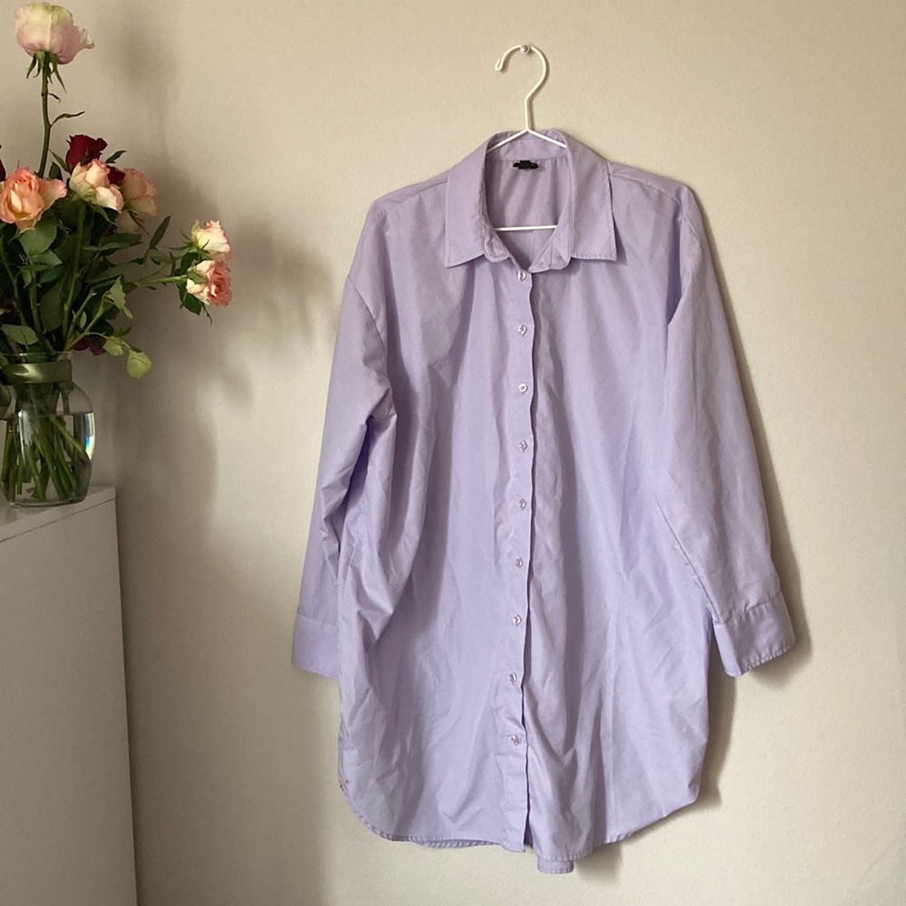 Lilac Long Button-down